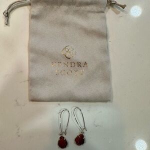 Kendra Scott Dee teardrop earrings with bag! Sparkle burnt orange UT Texas gold